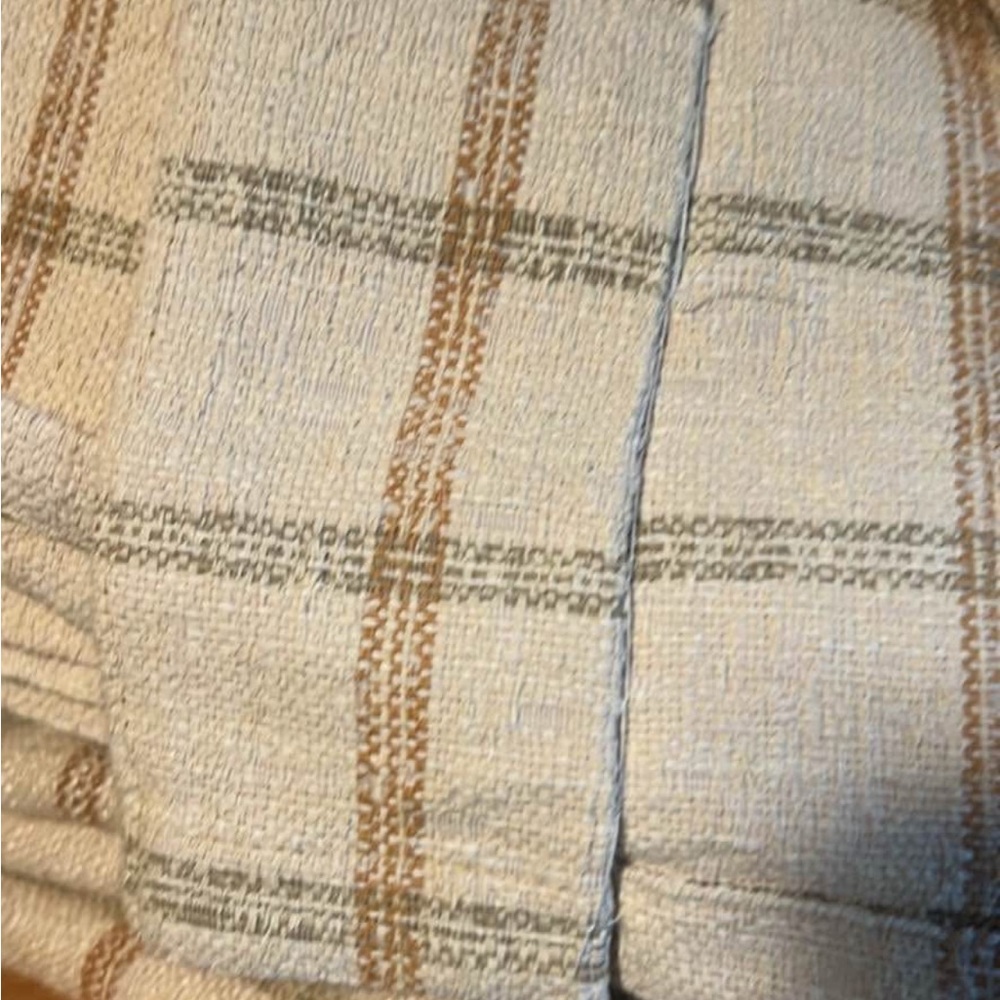 Vintage Plaid Cream and Brown Curtain - Picture 3 of 4